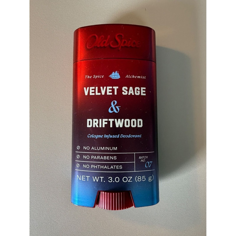 Old Spice Velvet Sage & Driftwood Cologne Infused Deodorant 3.0 oz Batch No 07
